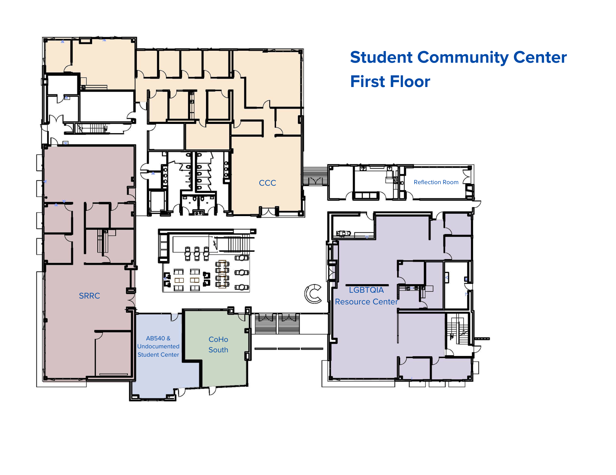 Map of Student Community Center, 1st floor