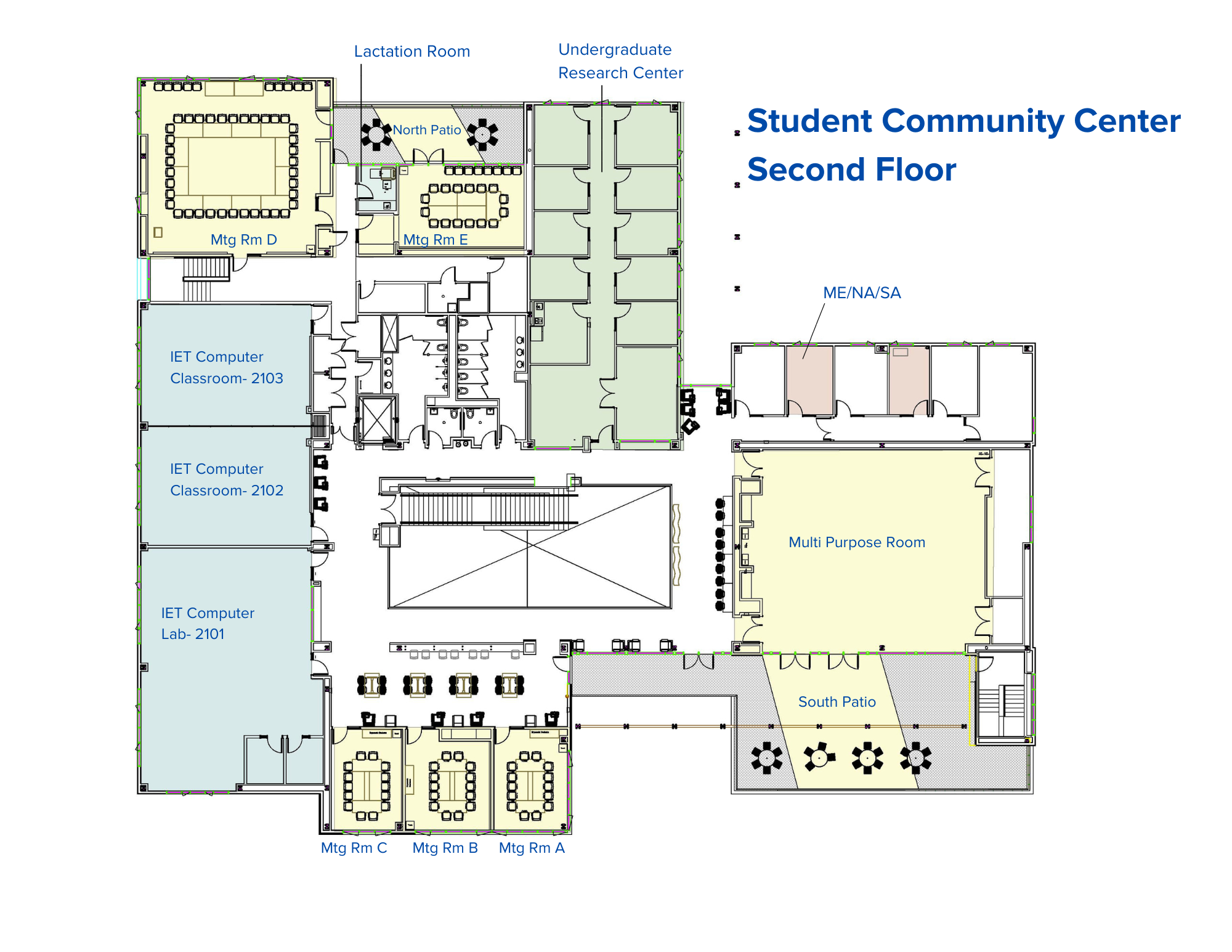 Map of Student Community Center, 2nd floor